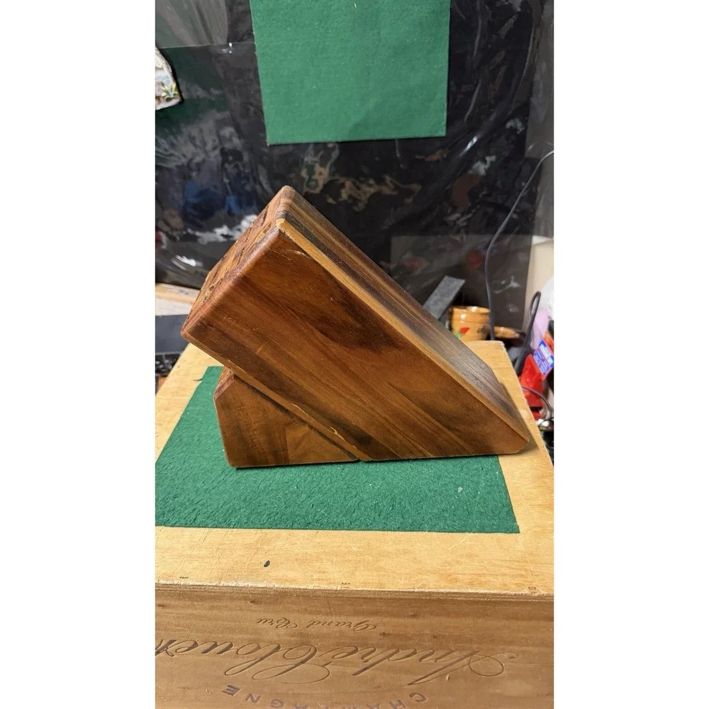 Wüsthof Wooden Knife Block Storage Holder Countertop‎ Organizer Damaged